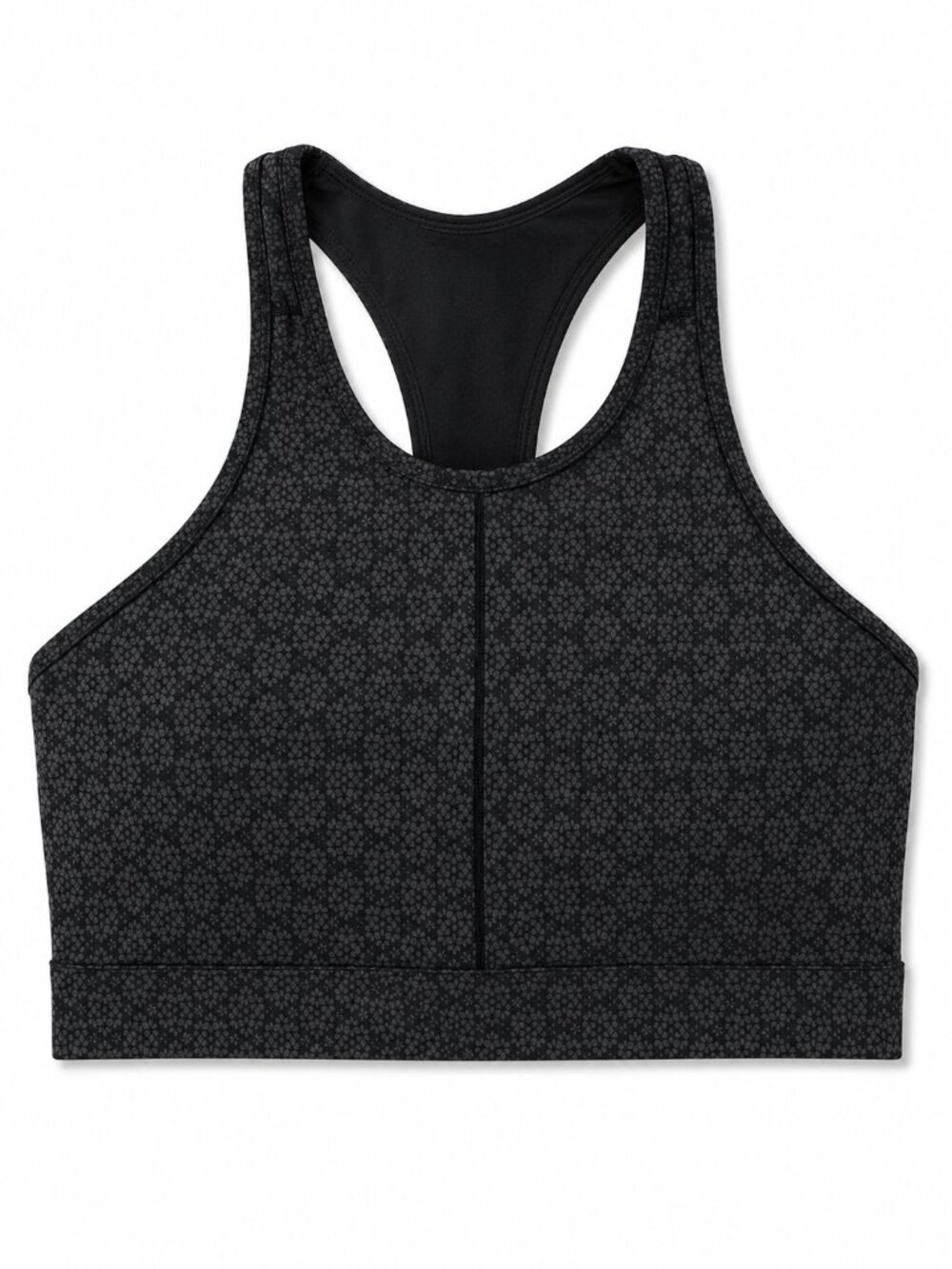 ZYIA Active Black Flower Power High Neck Sports Bra - XL